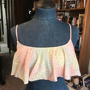 Pastel Flounce Ruffle Bikini Top